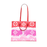 ルイ ヴィトン モノグラムジャイアント LVエスカル オンザゴーGM トートバッグ ハンドバッグ M45121 レッド パープル ピンク PVC レザー レディース LOUIS VUITTON 【中古】